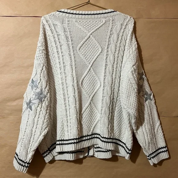 Taylor Swift | Folklore Cardigan Sweater Stars Cable Knit Button Front Size M/L - Picture 9 of 12